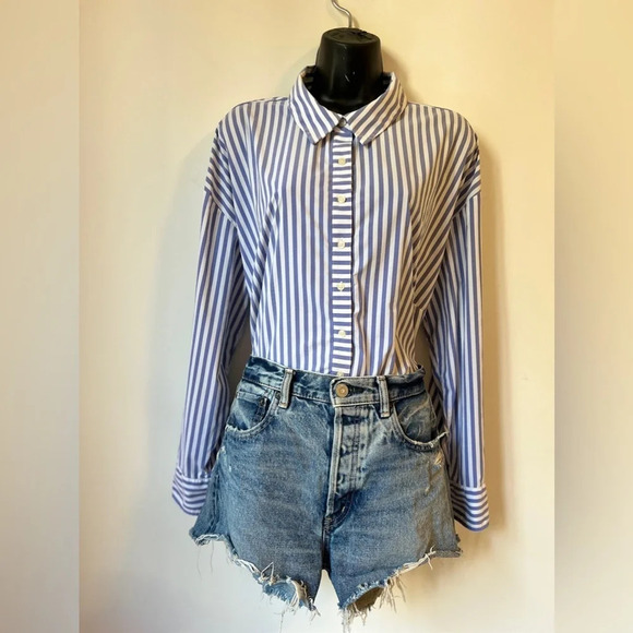 Vineyard Vines Women’s Performance striped button down oversized - Picture 1 of 6